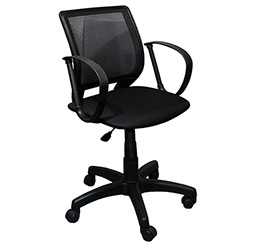 Кресло для компьютера Тедди ткань JP-15-2 цвет черный, спинка черная сетка